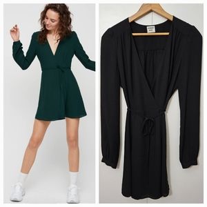 SUNDAY BEST 2 Alexi Wrap Dress Black Size 2 ARITZIA